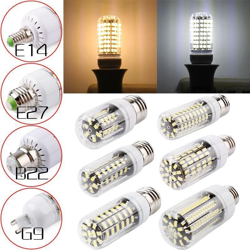 AC110V E27 E14 B22 G9 GU10 LED Warm White White Cover Corn Bulb Chandelier/ Candle Light