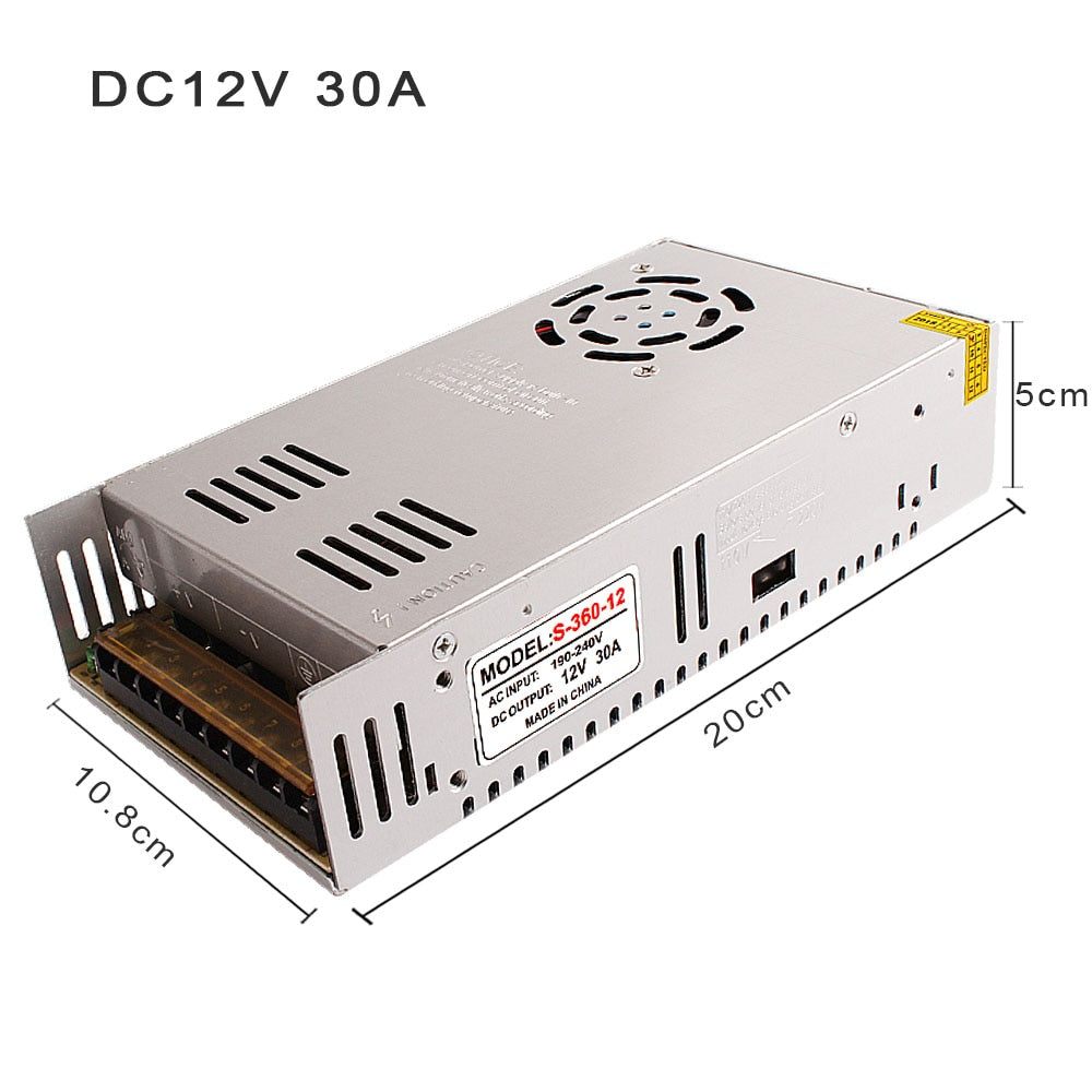 Power Supply DC12v 2A 3A 10A 12.5A 15A 20A 25A 30A Lighting Transformer 220 V 12 V LED Driver Switch Adapter for Strip Light