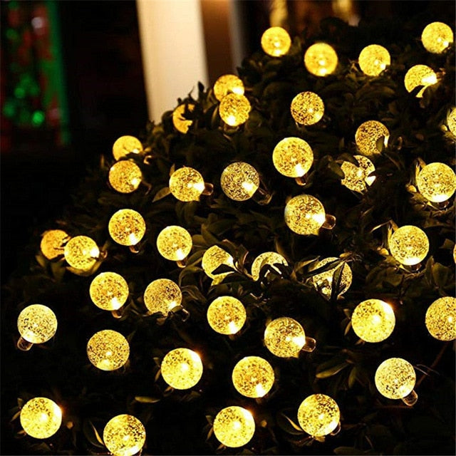 Led Solar Powered Bulbs Led String Lights for Outdoor Lighting Courtyard Street Garden Led Fairy Lights Christmas Garland