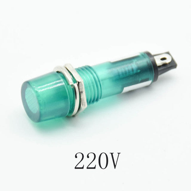 Signal Lamp Panel Mounting Neon Indicator Red Green orange Lights 220V 12V 24VDC Mounting hole 10mm