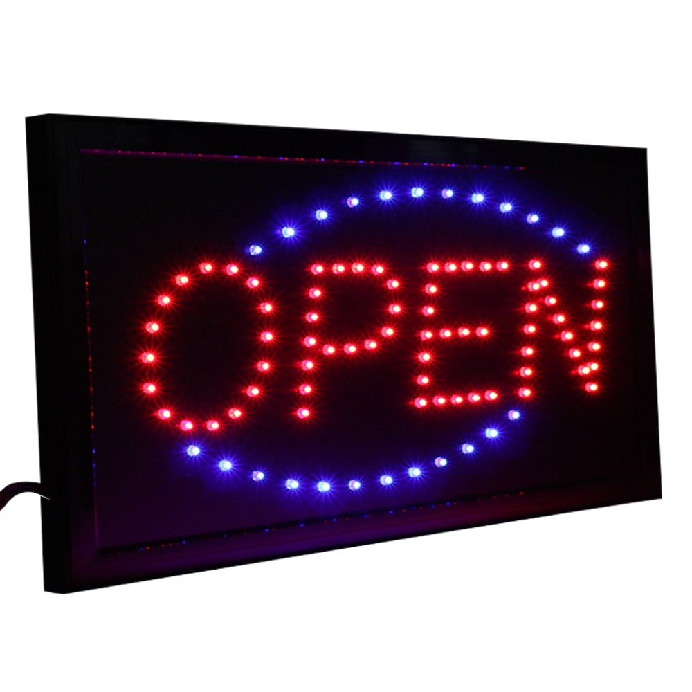 Super Brightly Led Open Store Business Shop Neon Signs Animated Motion Running with Switch US/EU/AU/UK Plug Indoor