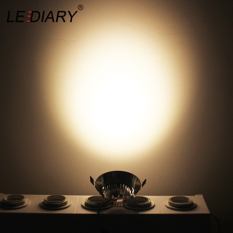 LEDIARY 110V-220V LED Spot Downlights 3W 55mm Hole White/Silver/Black Indoor Living Room Down Lights led Ceiling Recessed Lamp