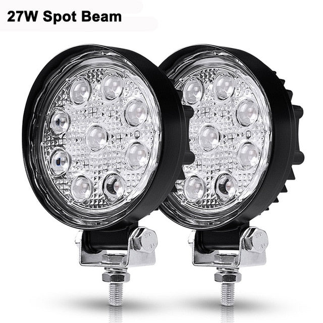 27W 42W 48W 72W DRL Off road Led Work Light Car for UAZ 4WD Ford Tractor Boat Trailer niva ramp 4x4 ATV 12V 24V Spot Flood 4 5
