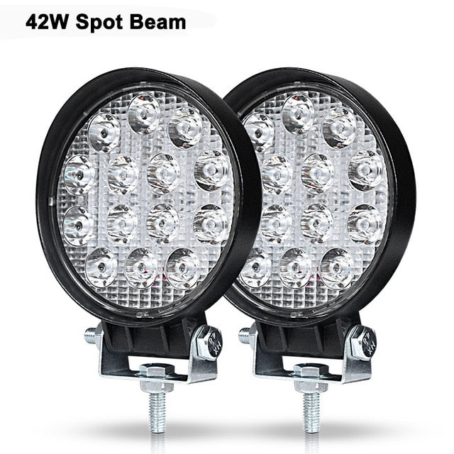 27W 42W 48W 72W DRL Off road Led Work Light Car for UAZ 4WD Ford Tractor Boat Trailer niva rampe 4x4 ATV 12V 24V Spot Flood 4 5