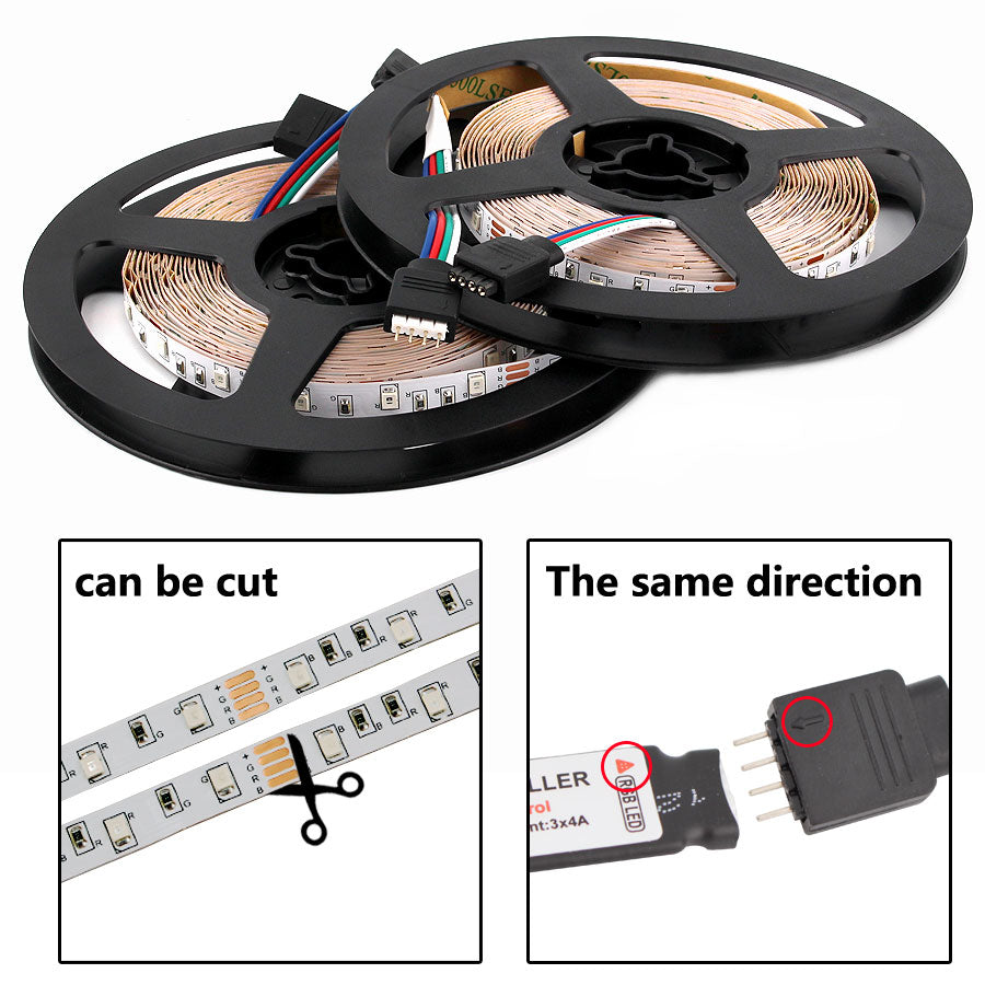 DC 12V RGB LED Strip Light SMD 2835 RGB Waterproof 1 - 5 M 12 V 60LED/M RGB Led Strip Tape Lamp Diode Flexible TV Backlight
