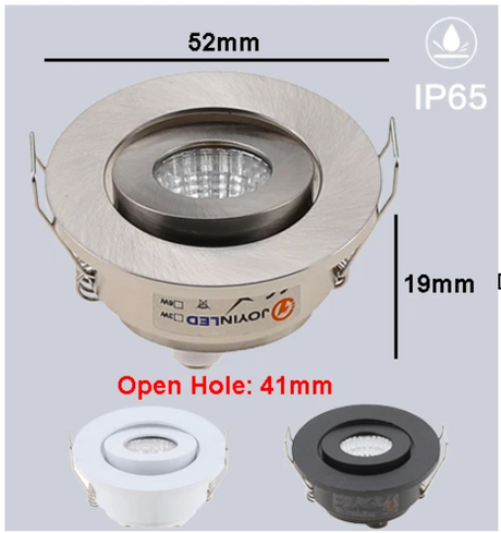 Dimmable LED Waterproof IP65 COB Ceiling Outdoor Recessed 3W AC90-260V DC12V Warm White LED Downlight Hotel Villa Home Lighting