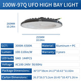 4PCS 100W/200W UFO LED High Bay Lights (30,000LM) - Super Bright Waterproof Industrial Lighting Fixtures for Garage, Gym & Warehouse