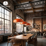 Contemporary Glossy Dome Shade Chroma Dome Black White Orange Red Vibrant Distinct Retro Minimalist Dining Room Pendant Light
