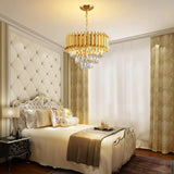 Modern Gold Crystal Chandelier, Luxury 3-Tier K9 Crystal Chandelier for Dining Room/Living Room/Kitchen Island/Bedroom
