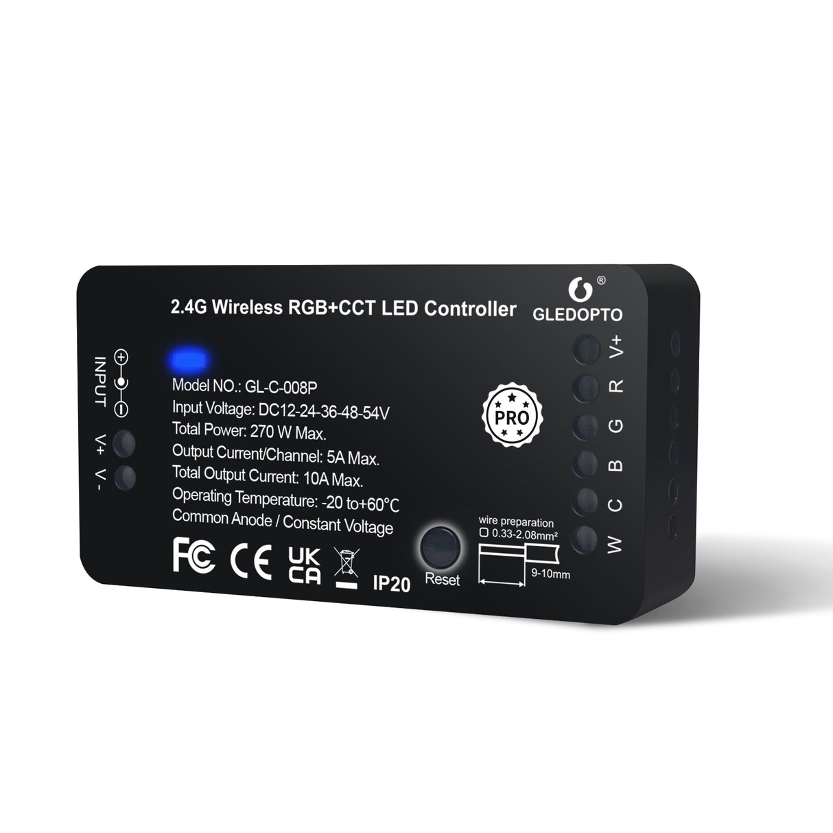 Smart LED Strip Controller RGBCCT Pro Compatible with Hub Tuya SmartThings App 2.4G RF Remote Control Voice