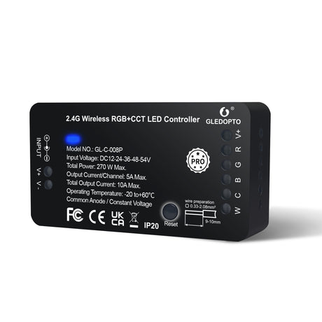 Smart LED Strip Controller RGBCCT Pro Compatible with Hub Tuya SmartThings App 2.4G RF Remote Control Voice