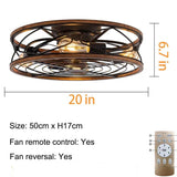 Modern Retro Ceiling Light Invisible Fan Light DC Motor 110V Dining Room Light Nordic Modern Bedroom Ceiling Fan Light