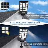 Outdoor Solar Street Lights with Remote Control (2/4-Pack) - Super Bright LED Motion Sensor Security Wall Lamps for Yard, Garden & Garage