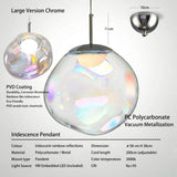 Lighting Iridescence PVD Rainbow Dining Pendant Light - Modern Hidden LED Hanging Lamp for Commercial & Home Ceiling Decor