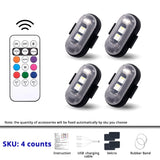 Remote Control RGB LED Strobe Light Wireless Rechargeable Footwell Lights Exterior Interior Decorative for SUV Truck Motorcycle