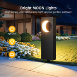 Solar Pathway Lights Outdoor Waterproof Bright Moon Auto On/Off Garden Light for Yard Patio Porch Lawn Outside Decor Lighting