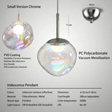Lighting Iridescence PVD Rainbow Dining Pendant Light - Modern Hidden LED Hanging Lamp for Commercial & Home Ceiling Decor