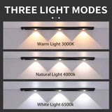 Ultra-Thin Motion Sensor LED Under Cabinet Light (Wireless & Rechargeable) - 3-Color Dimmable Lighting for Kitchen, Wardrobe & Bedroom