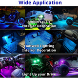 Remote Control RGB LED Strobe Light Wireless Rechargeable Footwell Lights Exterior Interior Decorative for SUV Truck Motorcycle