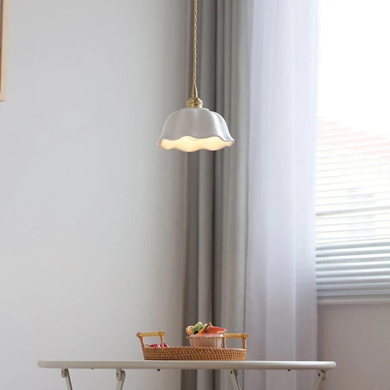 LED Ceramic Pendant Lights Nordic Home Decor Living Room Hanging Lamps Bedroom Kitchen Lighting Ceramic Lights Modern Cafe Light