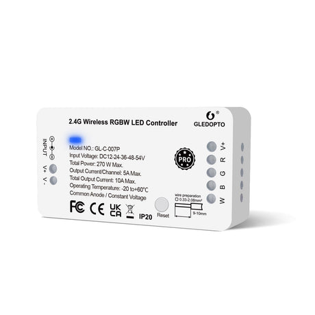 Smart LED Strip Controller RGBCCT Pro Compatible with Hub Tuya SmartThings App 2.4G RF Remote Control Voice