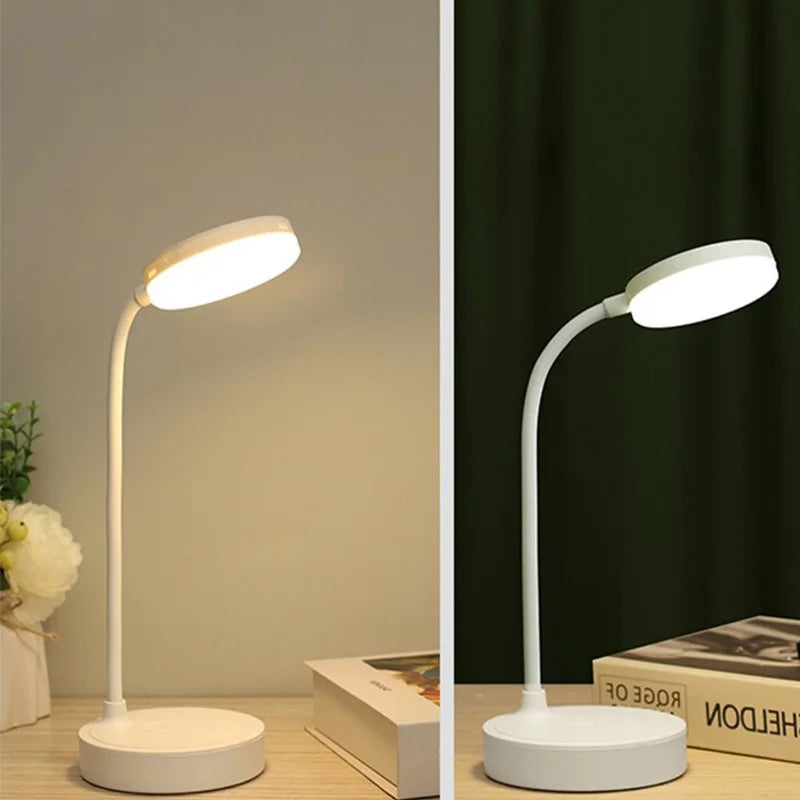 Table Lamp USB Plug Rechargeable Desk Lamp Bed Reading Book Night Light LED  3 Modes Dimming Eye Protection Light Bedside Lamp