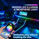 22 In1 Car Acrylic LED Ambient Lamps Universal Colorful Atmosphere Lights Auto Interior Neon Strip App Control 64 RGB  Lighting