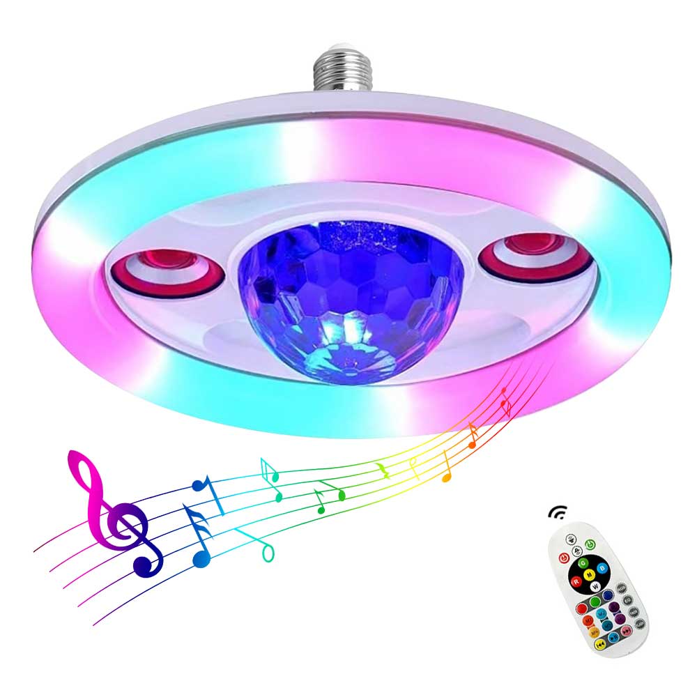 E27 Ceiling Fan Light Speaker Music Projection Light With Remote Control Fan Light Ceiling Lamp Bedroom Decorative Lamp 85V-265V