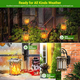 Waterproof Outdoor Solar Flame Lantern - Auto On/Off Vintage Bronze Hanging Decorative Light for Patio, Garden & Table