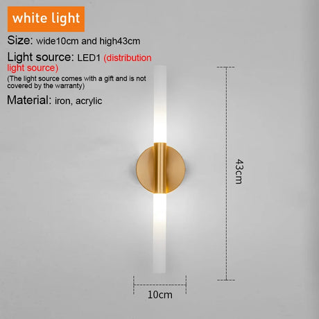  Metal Tube Pipe Up Down Light Wall Sconce For Bedroom Foyer Washroom Living Room Toilet Bathroom Decorative Lights