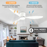 42/52 Inch Ceiling Fan Light - High Airflow LED Dual Function for Living Room & Bedroom, Remote & Timer, Easy Installation