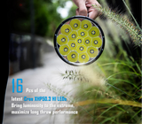 SR16 Tactical Flashlight 55000 Lumen Super Bright Searchlight XHP50.3 HI LED Rechargeable Lantern for Defense Torch