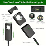 Solar Pathway Lights Outdoor Waterproof Bright Moon Auto On/Off Garden Light for Yard Patio Porch Lawn Outside Decor Lighting