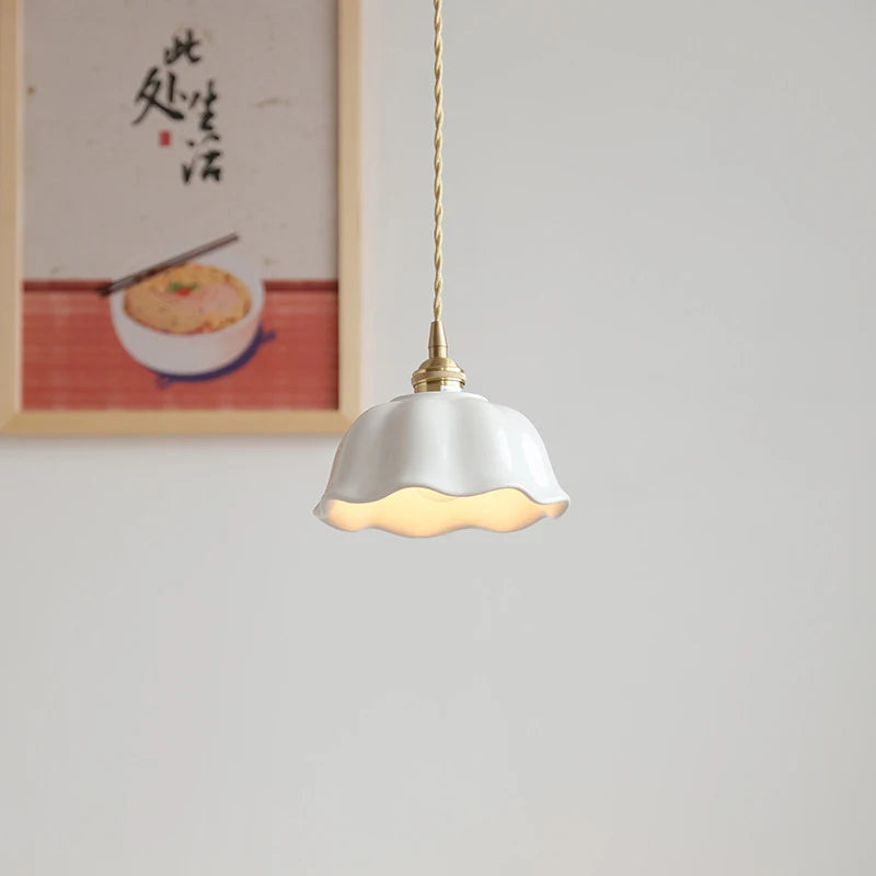 LED Ceramic Pendant Lights Nordic Home Decor Living Room Hanging Lamps Bedroom Kitchen Lighting Ceramic Lights Modern Cafe Light