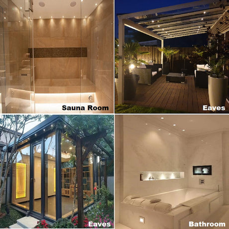 LED RGB Waterproof Sauna Light Temperature Proof Multicolor 12V Mini Spotlight Outdoor Ceiling Dimmable Led Spot Bathroom 3W