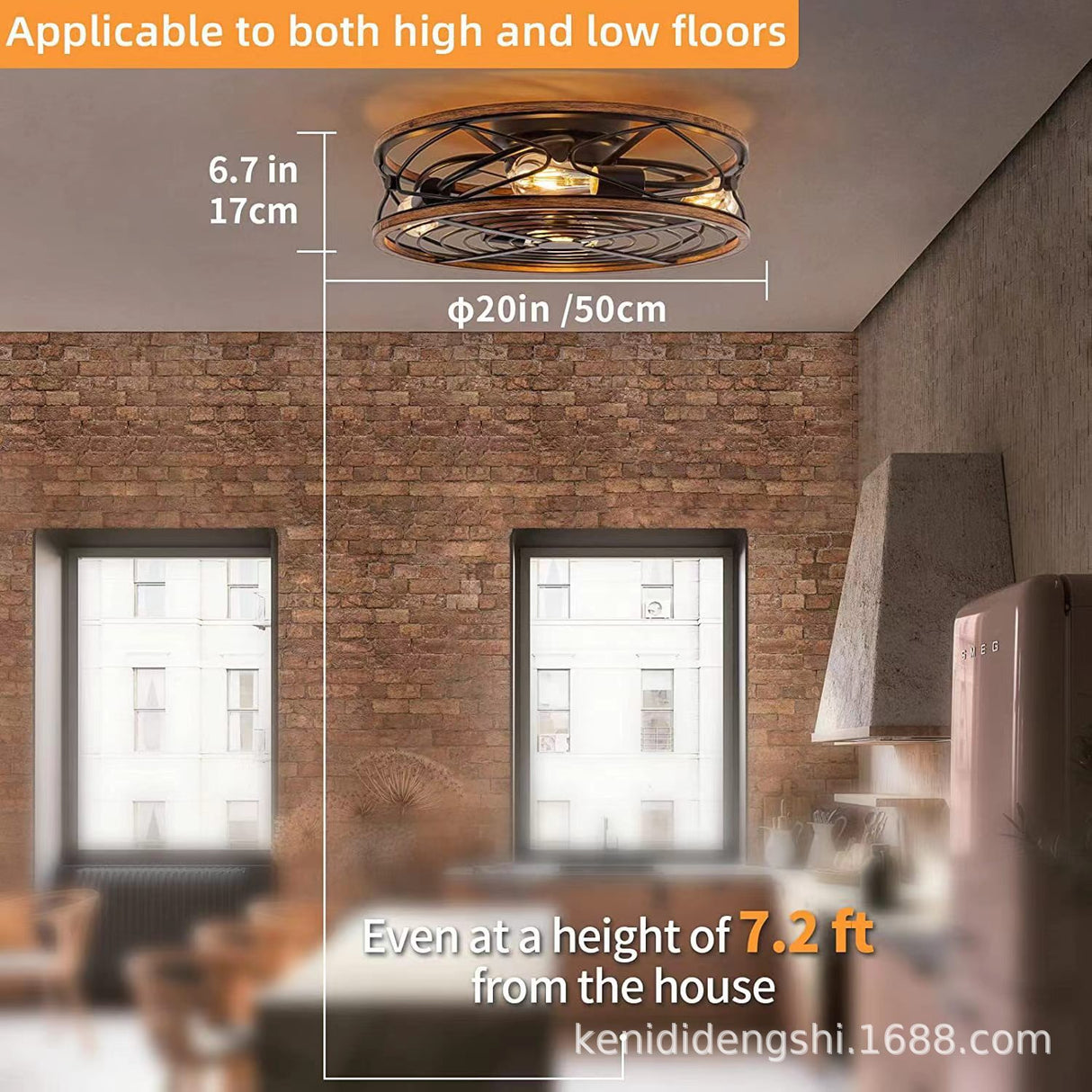 Modern Retro Ceiling Light Invisible Fan Light DC Motor 110V Dining Room Light Nordic Modern Bedroom Ceiling Fan Light