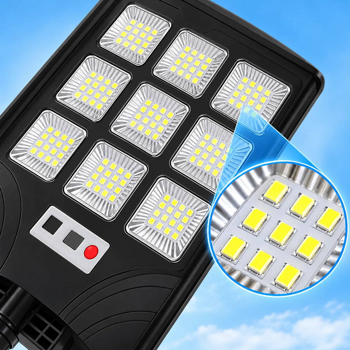 Outdoor Solar Street Lights with Remote Control (2/4-Pack) - Super Bright LED Motion Sensor Security Wall Lamps for Yard, Garden & Garage