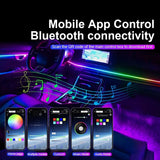 22 In1 Car Acrylic LED Ambient Lamps Universal Colorful Atmosphere Lights Auto Interior Neon Strip App Control 64 RGB  Lighting