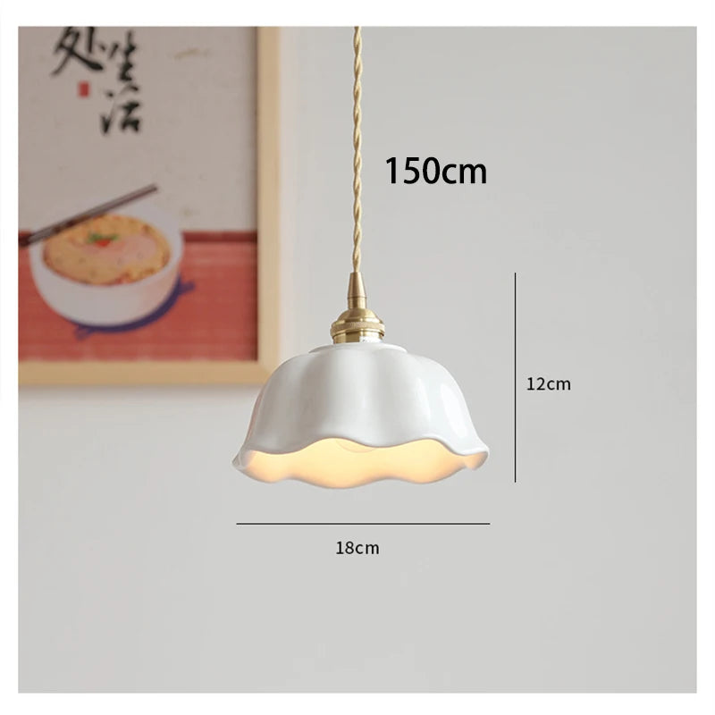 LED Ceramic Pendant Lights Nordic Home Decor Living Room Hanging Lamps Bedroom Kitchen Lighting Ceramic Lights Modern Cafe Light