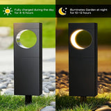 Solar Pathway Lights Outdoor Waterproof Bright Moon Auto On/Off Garden Light for Yard Patio Porch Lawn Outside Decor Lighting