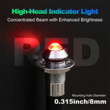 8mm Metal LED Flashing Indicator - 12V 24V Red Warning Signal Lamp
