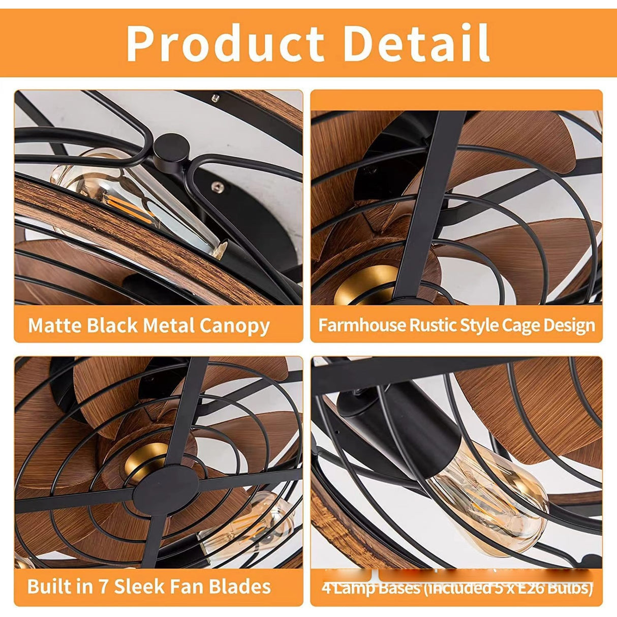 Modern Retro Ceiling Light Invisible Fan Light DC Motor 110V Dining Room Light Nordic Modern Bedroom Ceiling Fan Light