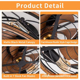 Modern Retro Ceiling Light Invisible Fan Light DC Motor 110V Dining Room Light Nordic Modern Bedroom Ceiling Fan Light