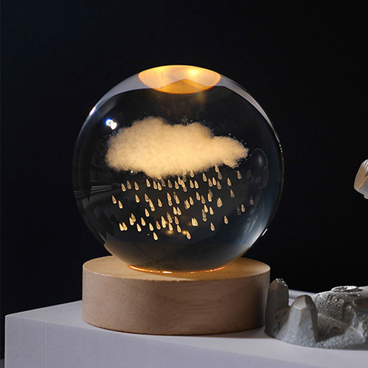 Crystal Ball Night Lights Glowing Planet Galaxy Astronaut 3D Moon Table Lamp USB Atmosphere Lamp Tabletop Decorations Kid Gifts