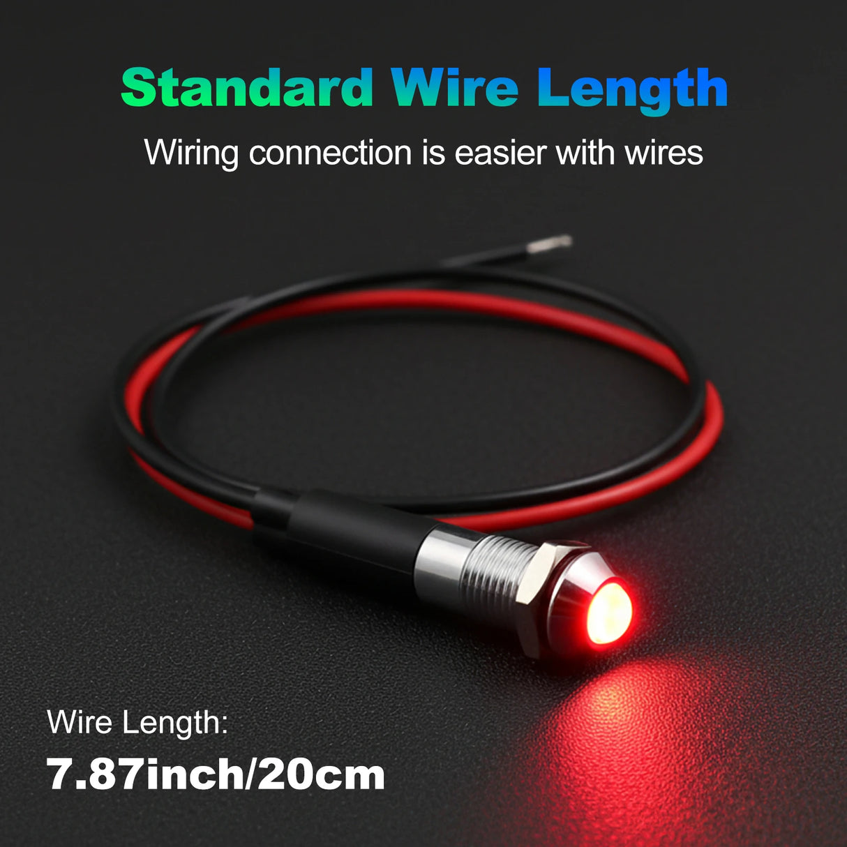 8mm Metal LED Flashing Indicator - 12V 24V Red Warning Signal Lamp