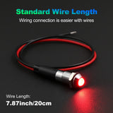 8mm Metal LED Flashing Indicator - 12V 24V Red Warning Signal Lamp