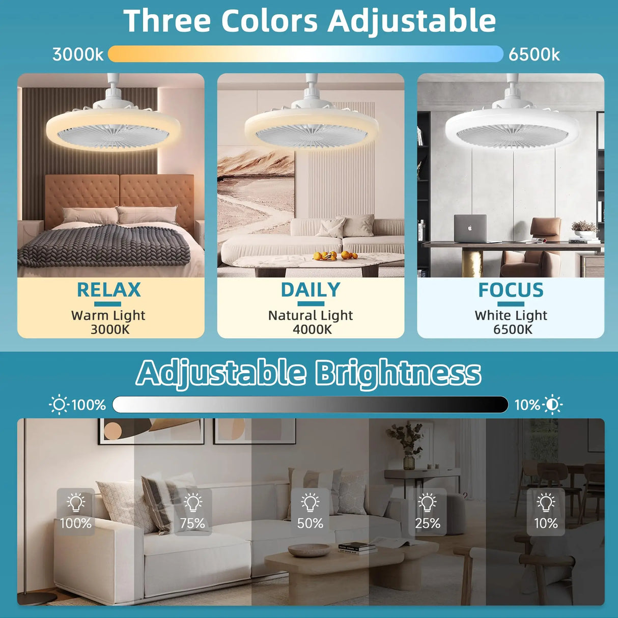 Modern Ceiling Fans With LED Lights Silent E27 Smart Remote Control Light Electric Fan Lamps And Room Decor Fan