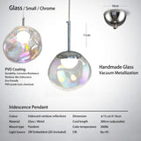 Lighting Iridescence PVD Rainbow Dining Pendant Light - Modern Hidden LED Hanging Lamp for Commercial & Home Ceiling Decor