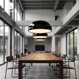 Contemporary Glossy Dome Shade Chroma Dome Black White Orange Red Vibrant Distinct Retro Minimalist Dining Room Pendant Light