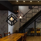 Nordic Style 3 in 1 Pendant Lights Creative Geometric Lamp Shade Cube E27 Base Metal Hanging Light Square Ceiling Lighting Decors